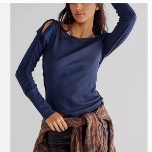 NWT Free People We The Free Daisy Chain Cuff Blouse Top in overboard